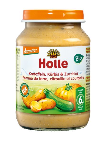 DYNIA Z CUKINIĄ I ZIEMNIAKAMI BEZ DODATKU CUKRÓW BEZGLUTENOWE OD 6 MIESIĄCA DEMETER BIO 190 g - HOLLE - obrazek 2