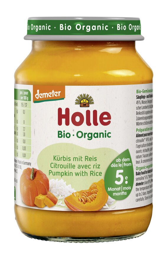 DYNIA - RYŻ BEZ DODATKU CUKRÓW BEZGLUTENOWE OD 5 MIESIĄCA DEMETER BIO 190 g (SŁOIK) - HOLLE