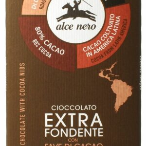 CZEKOLADA GORZKA Z ZIARNAMI KAKAOWCA FAIR TRADE BEZGLUTENOWA BIO 100 g - ALCE NERO