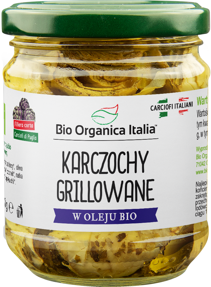 KARCZOCHY GRILLOWANE W OLEJU BIO 190 g (115 g) (SŁOIK) - BIO ORGANICA ITALIA