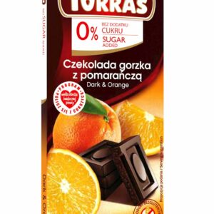 CZEKOLADA GORZKA Z POMARAŃCZĄ BEZ DODATKU CUKRÓW BEZGLUTENOWA 75 g - TORRAS
