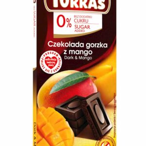 CZEKOLADA GORZKA Z MANGO BEZ DODATKU CUKRÓW BEZGLUTENOWA 75 g - TORRAS