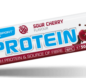 BATON PROTEINOWY O SMAKU WIŚNIOWYM W POLEWIE KAKAOWEJ BEZGLUTENOWY 50 g - MAXSPORT