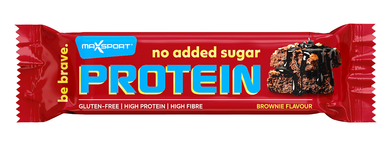 BATON PROTEINOWY BROWNIE W CZEKOLADZIE MLECZNEJ BEZ DODATKU CUKRÓW BEZGLUTENOWY 40 g - MAXSPORT