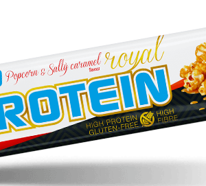 BATON PROTEINOWY O SMAKU SŁONEGO KARMELU I POPCORNU W POLEWIE KARMELOWEJ BEZGLUTENOWY 60 g - MAXSPORT