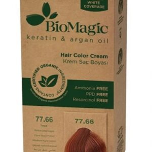 FARBA DO WŁOSÓW ŚREDNIO CIEMNA MIEDŹ (77.66) 250 g - BIOMAGIC