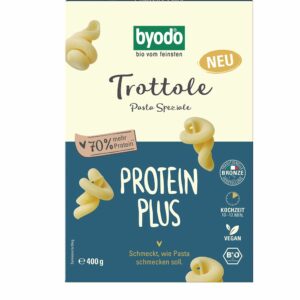 MAKARON PROTEINOWY (SEMOLINOWY Z DYNIĄ) SPIRALE TROTTOLE BIO 400 g - BYODO