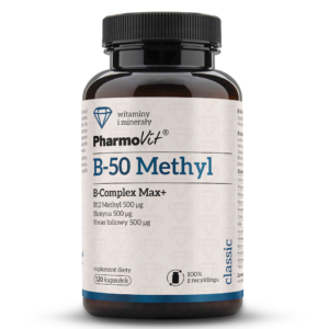 WITAMINA B-50 METHYL B-COMPLEX MAX+ BEZGLUTENOWA 120 KAPSUŁEK - PHARMOVIT (CLASSIC)