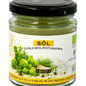SÓL ZIOŁOWO - POTASOWA BEZGLUTENOWA BIO 120 g - PIĘĆ PRZEMIAN